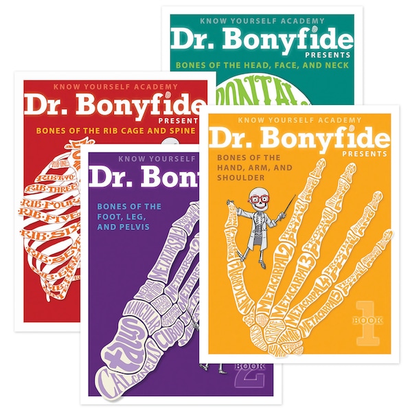Know Yourself Dr. Bonyfide Presents 206 Bones of the Human Body, 4 Book Set DRB4BB - main